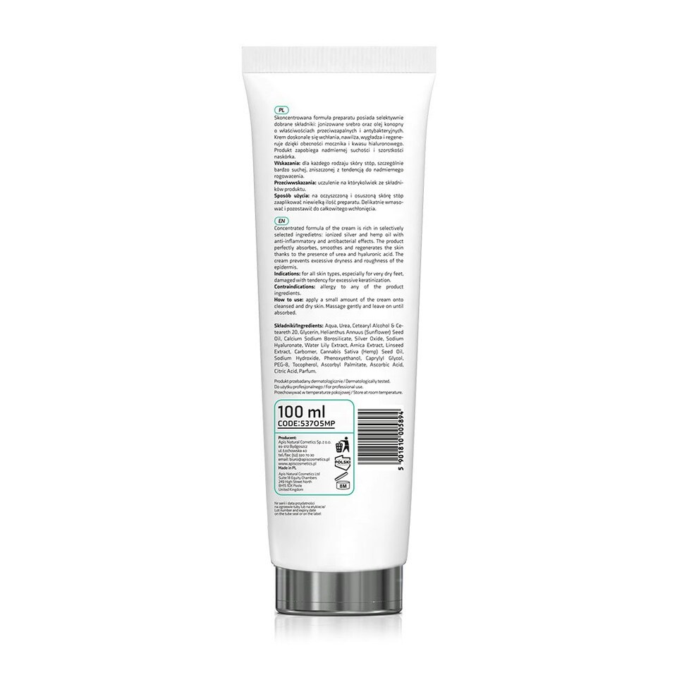 image 1 of Apis Professional Api Podo Regenerating and Hydrating Feet Cream with 20% Urea and Ionized Silver 100ml