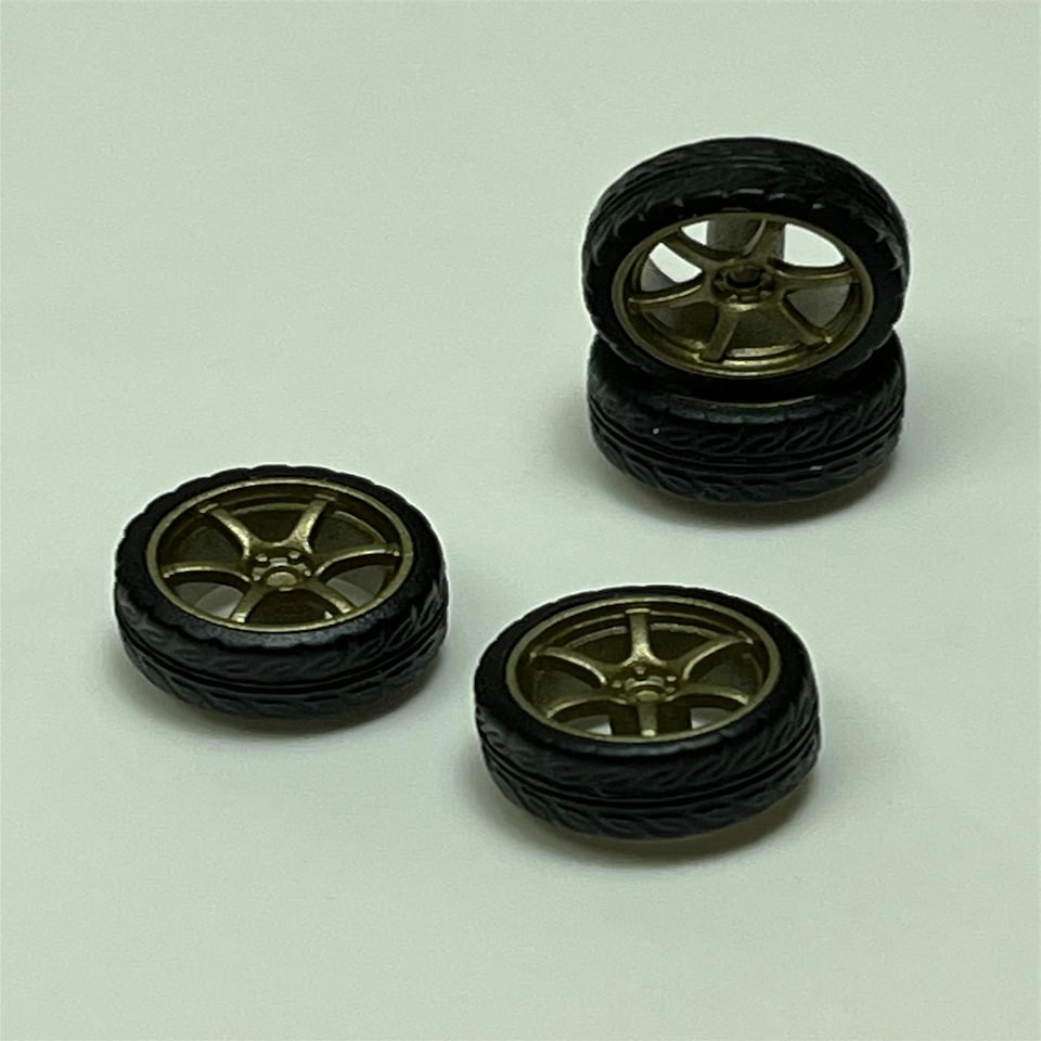 image 1 of BNDS Custom Wheel Parts Wheel and Tyre Set Bronze 1:64 MOT Hobby BC26404SRB