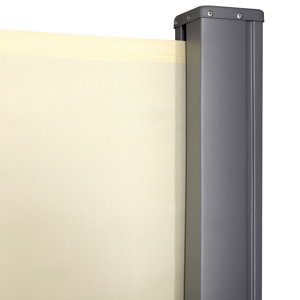 image 1 of Outsunny Retractable Sun Side Awning Screen Fence Patio Garden Wall Balcony Screening Panel Outdoor Blind Privacy Divider (3x1.8M, Cream White) | Cream