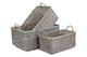 image 1 of Shallow Antique Wash Storage Wicker Basket Set of 3 | Brown | Brown | Not provided