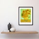 image 2 of Vincent Van Gogh Vase With Twelve Sunflowers Framed Wall Art Print 12X16" | Yellow