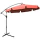 image 1 of Outsunny 2.7m Garden Banana Parasol Cantilever Umbrella with Crank Handle and Cross Base for Outdoor, Hanging Sun Shade, Wine Red