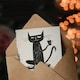 image 3 of Cat Lover Drinking Coffee Black Cartoon Birthday Card