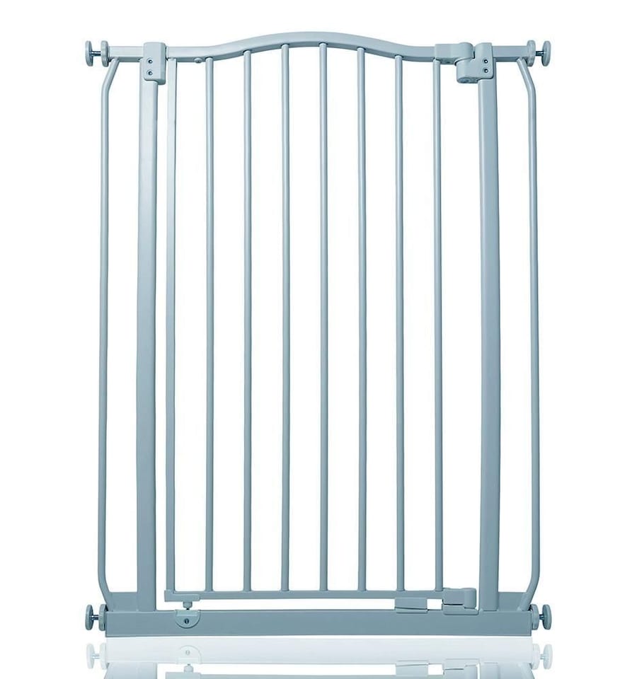 image 1 of Safetots Extra Tall Curved Top Safety Gate, 71cm - 80cm, Matt Grey, Extra Tall 100cm in Height, Pressure Fit Stair Gate