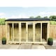 image 1 of 14 x 10 REVERSE Pressure Treated Tongue And Groove Apex Summerhouse + LONG WINDOWS + Safety Toughened Glass (14' x 10' / 14ft x 10ft) (14x10)