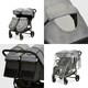 image 4 of Venus Max Double Stroller - Birth to 15kgs (Approx. 3 Years), Compact, Lightweight, Foldable Twin Pushchair,  2 Quilted Footwarmers & Rain Cover (Space Grey)