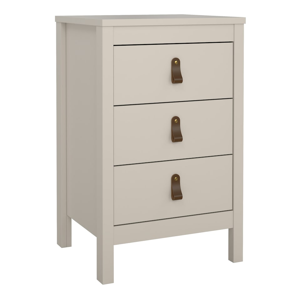 image 1 of Barcelona Bedside Table 3 Drawers in Cashmere N/A