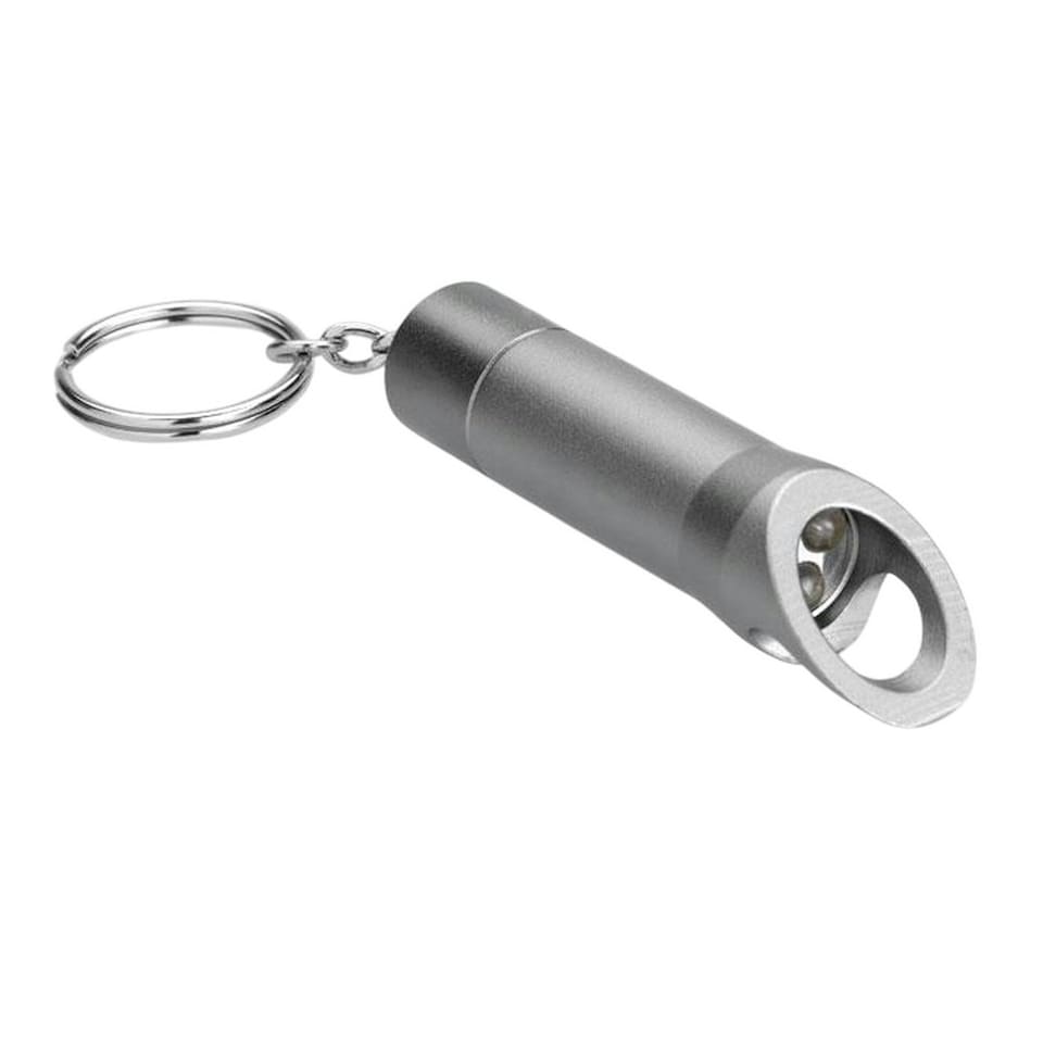 image 1 of MidOcean Litop Metal Torch Keyring - Stone Grey - One Size