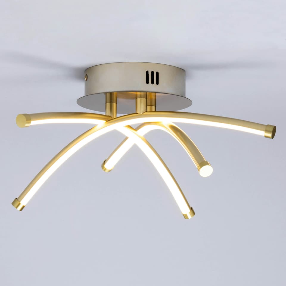 image 1 of BHS Aalto LED Cross Arm Ceiling Light | Gold | Satin Brass | 1