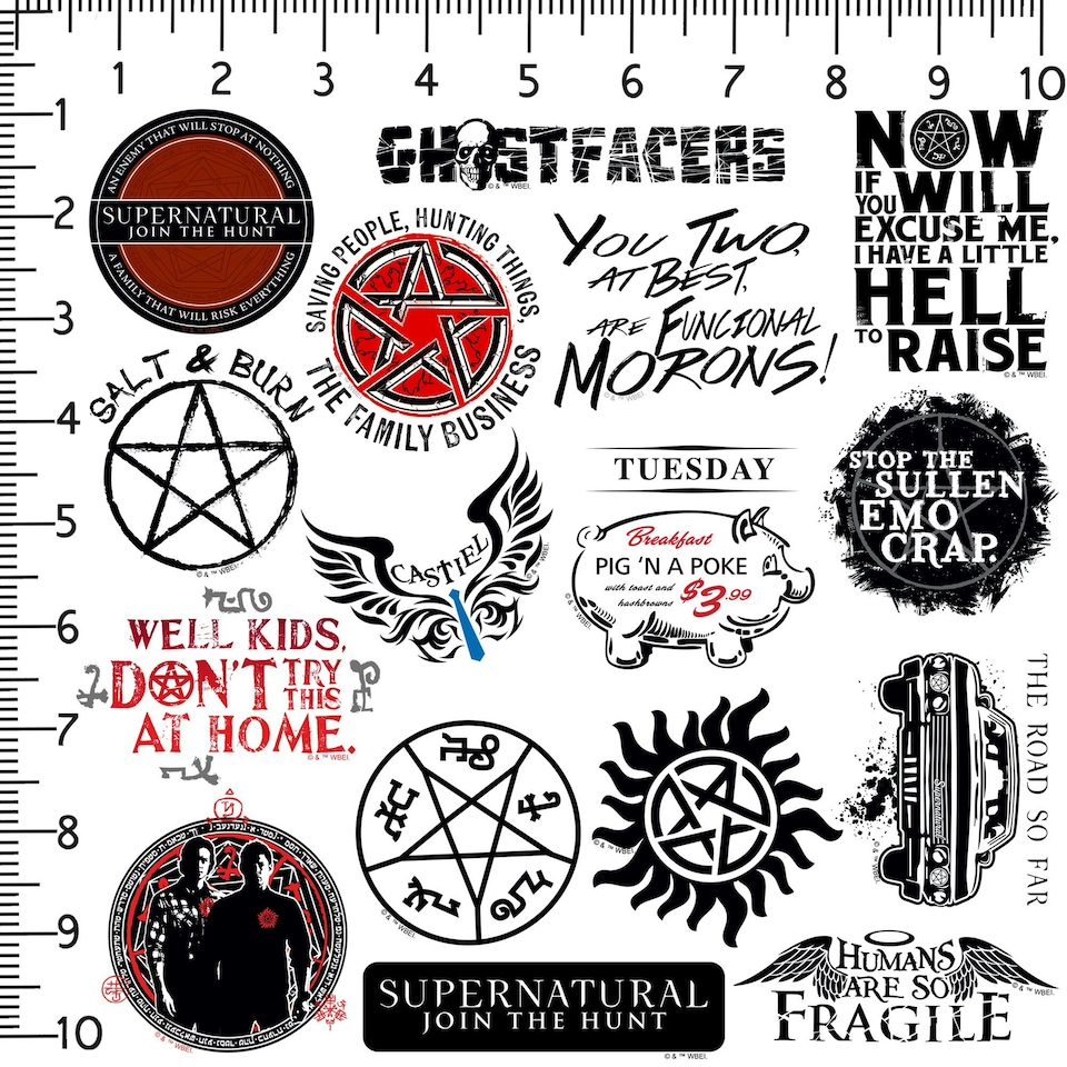 image 1 of Supernatural Deluxe Assorted Designs Stickers (Pack of 100) - Multicoloured - One Size