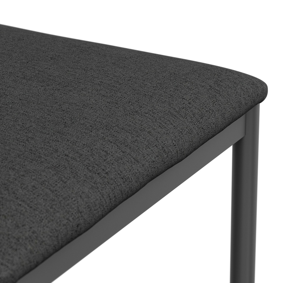 image 1 of Set Of 2 Monza Fabric Dining Chair Modern Padded Seat Metal Legs Kitchen Grey | Charcoal