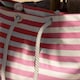 image 7 of Nicola Spring Large Striped Canvas Tote Beach Bag - 55cm x 36cm - Bubblegum | Pink | Bubblegum