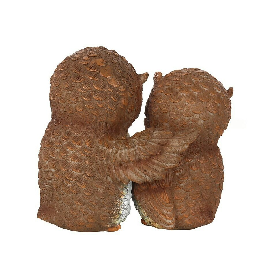 image 1 of Something Different Birds Of A Feather Owl Ornament - Brown/White - One Size