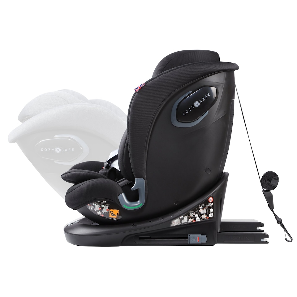 image 1 of Cozy N Safe Vesta i-Size 360 Rotating Car Seat 40-150cm, ISOFix & Top Tether, Extended Rear & Forward Facing, Side Impact Protection, Reclining Seat, Adjustable Headrest, Birth to 12 Years (Jet)