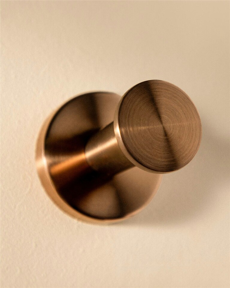 image 1 of Cosmic Wall Mounted Towel Hook w/ Durable Metal for Bathroom Brushed Copper 6 cm