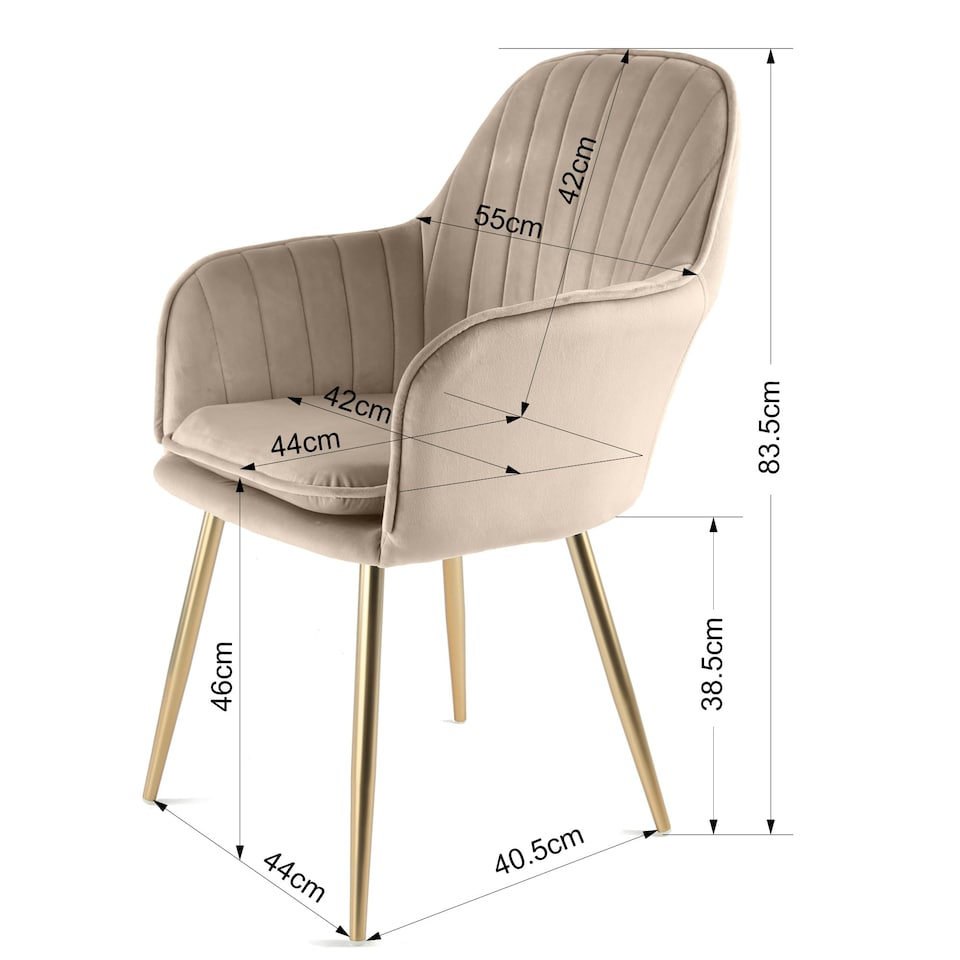 image 1 of MUSE Chair Upholstered in Velvet Fabric with Gold Legs - Taupe Brown | Taupe