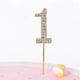 image 4 of Cake Topper Number 1 Gold Sparkly Diamond Gold