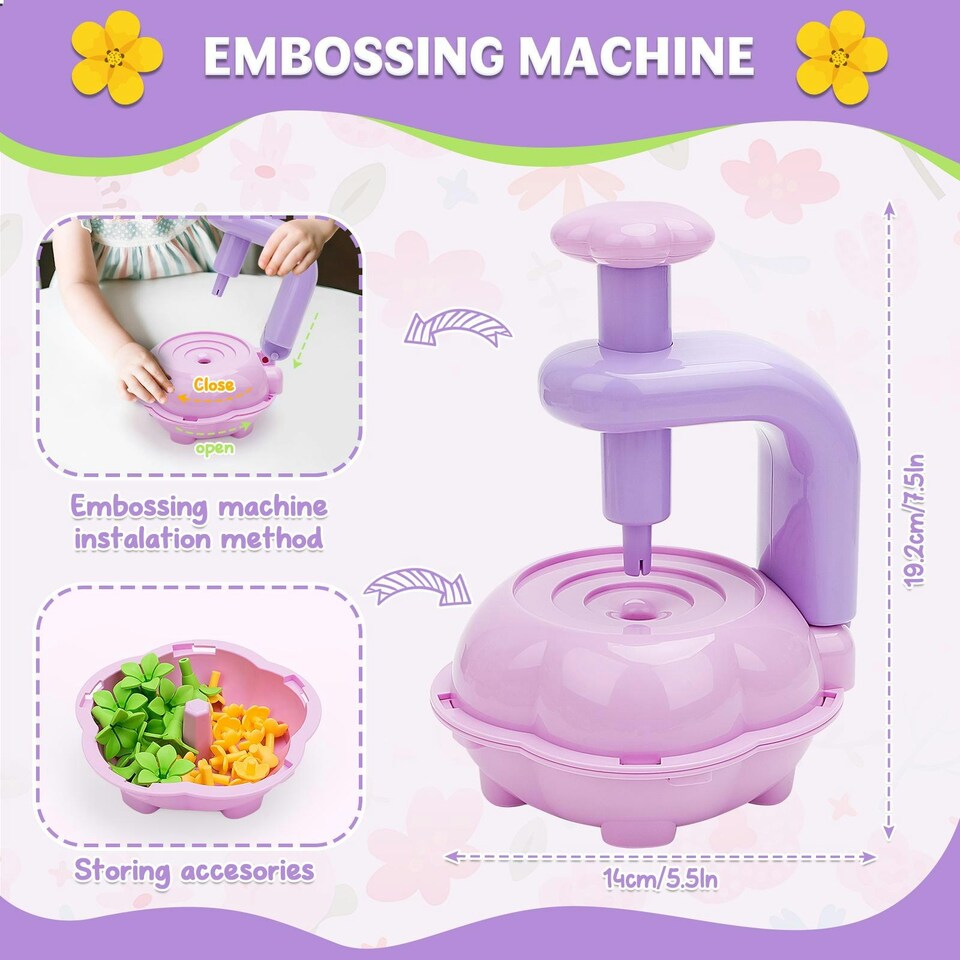 image 1 of DIY Flower Bouquet Craft Kit for Kids – Decorate with Press Machine, Colorful Petals, Basket & Vase
