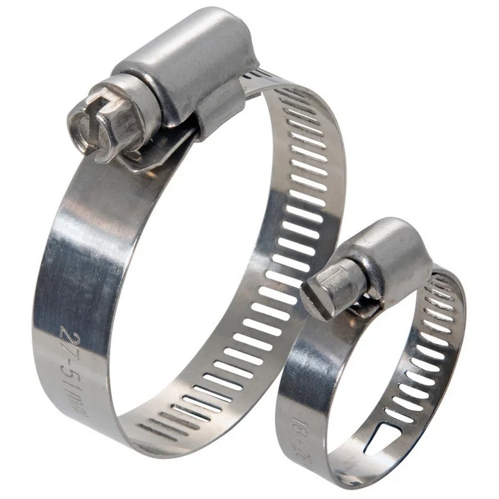 Securlec Worm Drive Hose Clamp (Pack of 2) Silver Silver 8mm 1