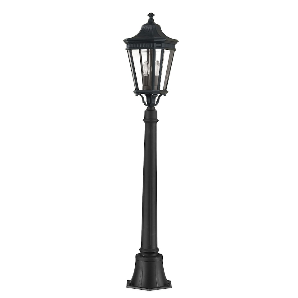 image 1 of Cotswold Lane 2 Light Medium Outdoor Post Lantern Black IP44, E14