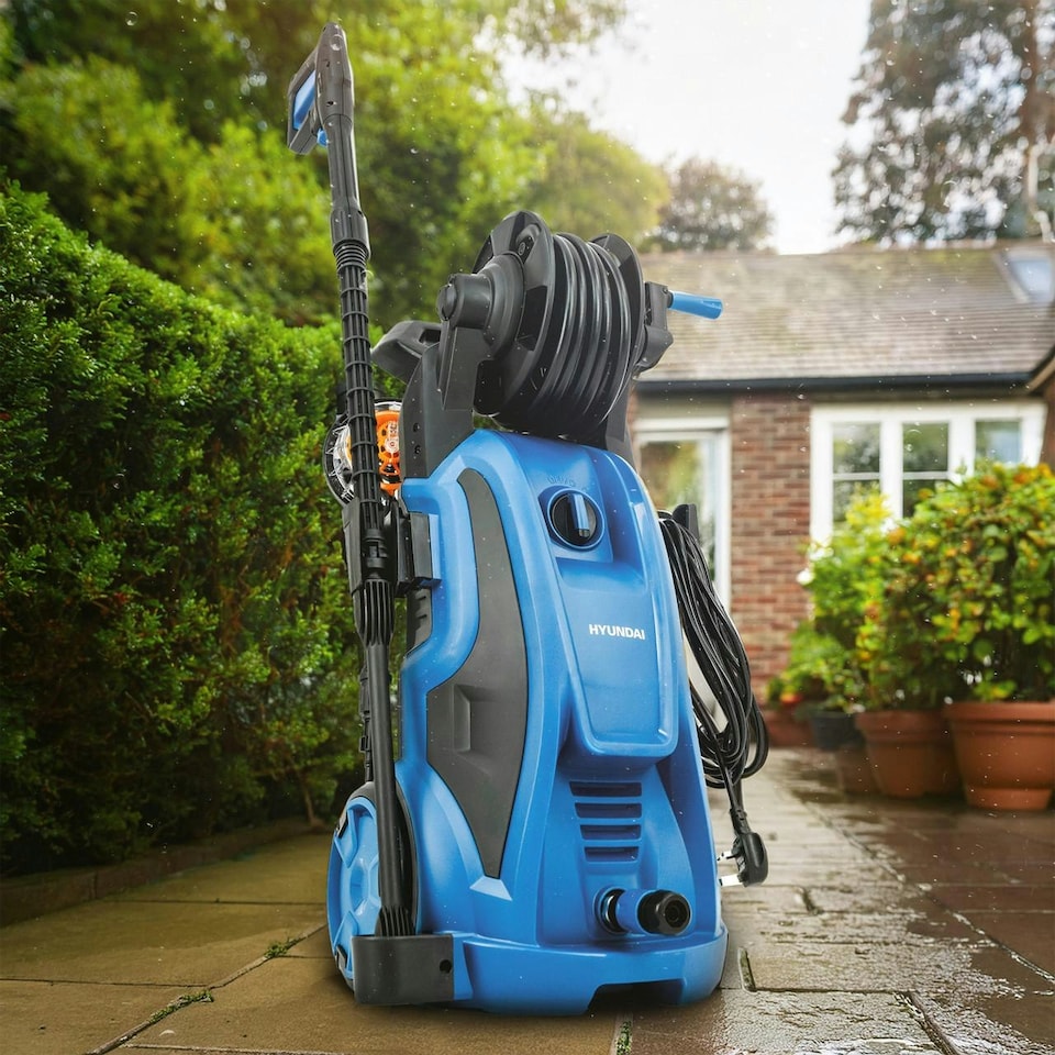 image 1 of Hyundai 180Bar/ 2610psi Electric Pressure Washer, 8L/min, 2400W High-Performance Jet Wash with Hose & Attachments | HYW2400E