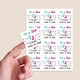 image 2 of Can't Wait to See Gender Reveal Square Stickers 65mm - Sheet of 12