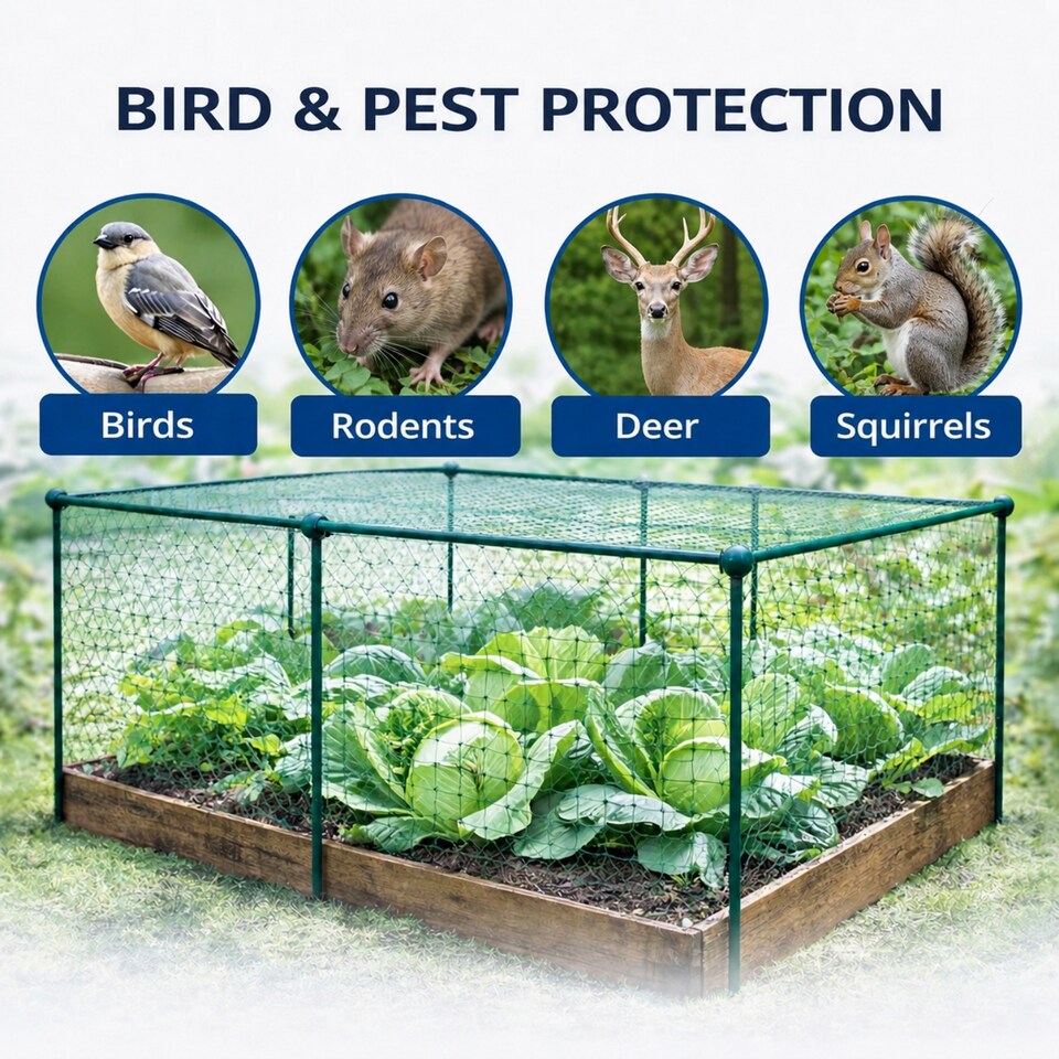 image 1 of GardenSkill Fruit & Vegetable Cage Kit with Bird Netting 3.75x1.25x1.875m H - Quick Build Modular Crop Protection Frame for Garden & Allotment