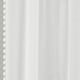 image 3 of Pair of Tahiti White Pom Pom Trim Voile Panels 183 cm (72 inch) Rod Pocket Linen Look Panels for Bedroom and Living Room