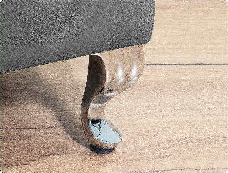 image 1 of Londona 137cm Chesterfield Ottoman Storage Bench - Plush Velvet Shoe Bench - Steel Grey Upholstery Footstool with Storage