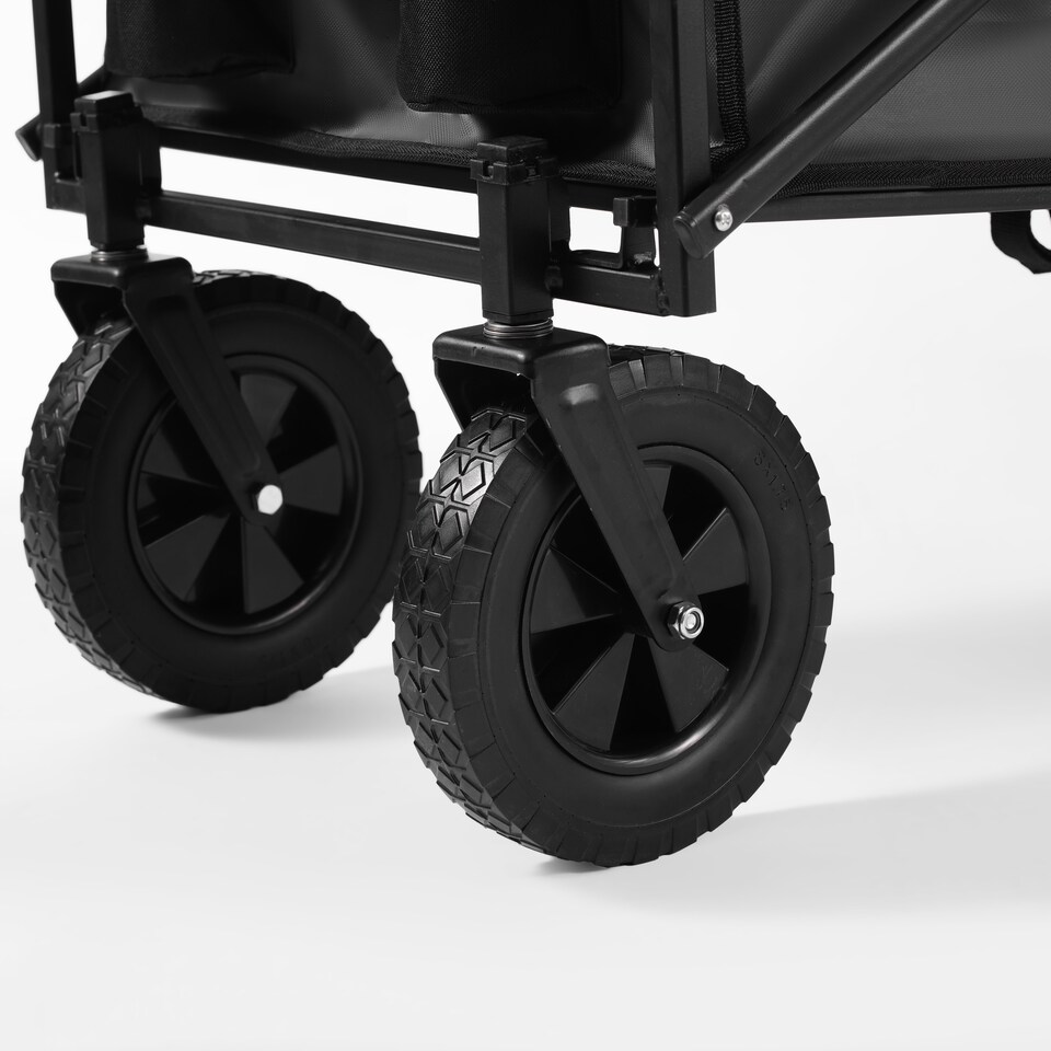 image 1 of Heavy Duty Folding Wagon Cart Garden Trolley Camping Festival Beach Utility Cart Foldable Pull Along Wagon with Wheels
