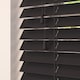 image 2 of 220cm Onyx Smooth Finish Faux Wood Venetian Blinds with Strings  (120cm Drop) | Black | Black