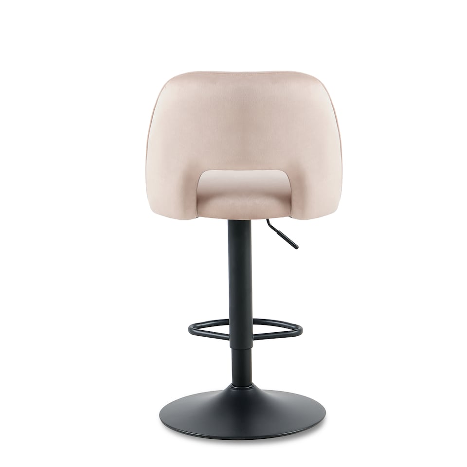 image 1 of SONARA Set of 1 Adjustable Velvet Upholstered Breakfast Bar Stools | White