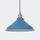 image 2 of First Choice Lighting Set of 2 Maxwell Mirage Blue Brushed Copper Ceiling Pendant Lights Blue | Copper