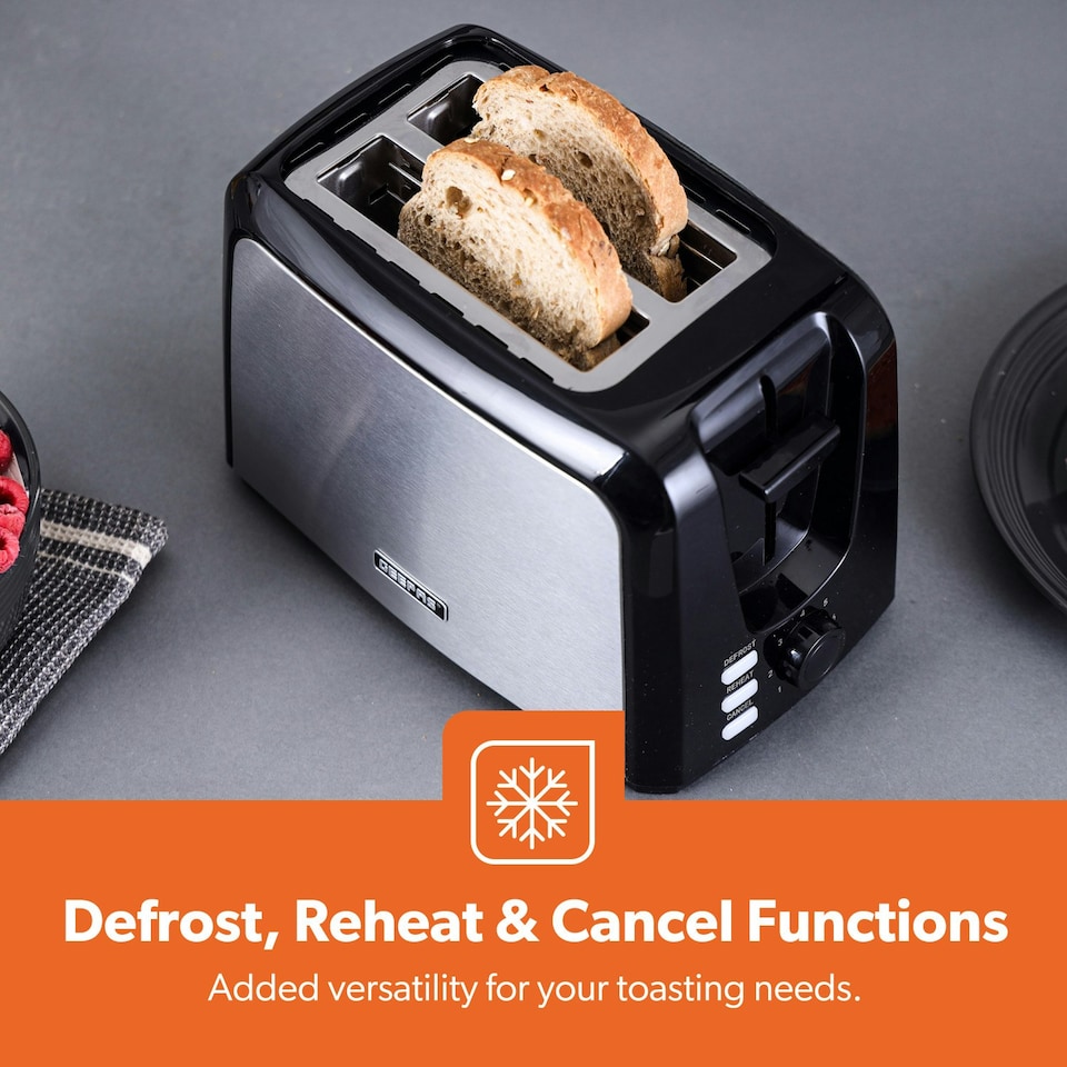 image 1 of GEEPAS 2 Slice Bread Toaster & 1.8L Electric Kettle Kitchen Combo Set | Silver