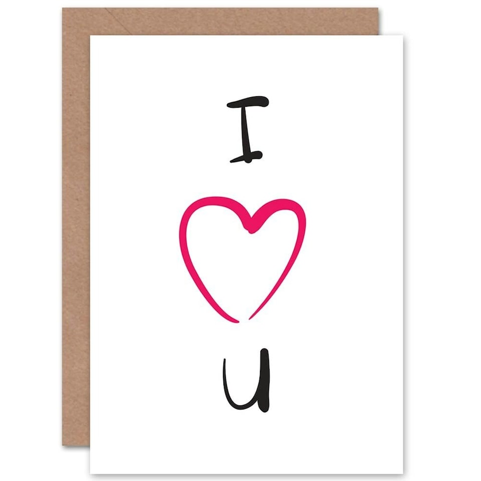 image 1 of Valentine Romance Typograph Heart You Anniversary Valentines Day Card