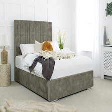 Fabio Plush Small Double Bed Frame - Grey