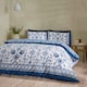 image 1 of Catherine Lansfield Zoukara Floral Reversible Duvet Cover Set | Blue | Double