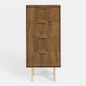 image 1 of OHS 4 Drawer Modern Ribbed Office Side Bedroom Nightstand Bedside Table