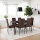 image 8 of Dining Chairs - high backrest, padded, synthetic leather  - Set of 6 Brown | Cappuccino
