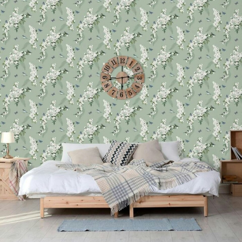 image 1 of World of Wallpaper Mitzu Bird Wallpaper - Sage - One Size Green