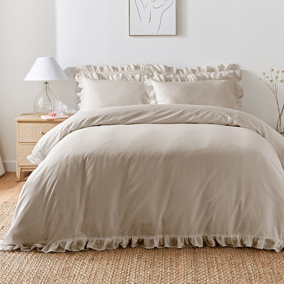 image 1 of Appletree Cassia Frill Duvet Cover Set Natural