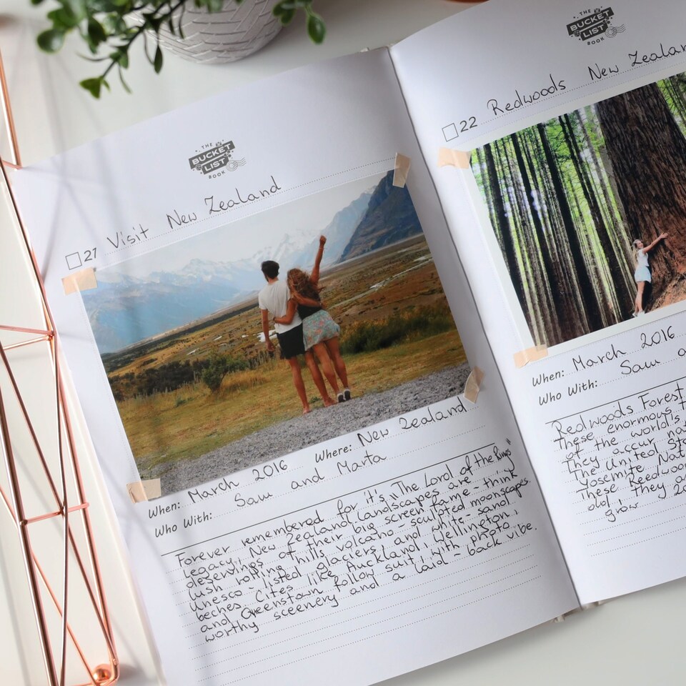 image 1 of Bucket List Journal Hardcover Travel Dreams, Adventures & Memory Book Gift