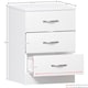 image 3 of Vida Designs Riano 3 Drawer Bedside Chest Cabinet Table Nightstand, White