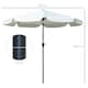 image 7 of Outsunny 2.7m Patio Umbrella Garden Parasol with Crank, Ruffles, 8 Ribs, White