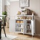 image 2 of HOMCOM Industrial Kitchen Sideboard with Open Shelf & 2 Cabinets, White | White