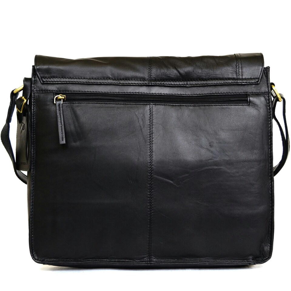 image 1 of Super Soft Premium Large Leather Messenger Bag Brown | Brown