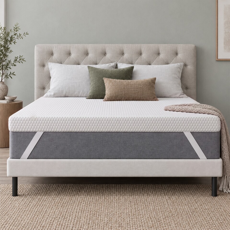 image 1 of Memory Foam Mattress Topper 3D Bubble Cover | Non-Slip Base | 7.5cm Thick | 90 x 190cm | Single