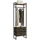 image 1 of HOMCOM Clothes Hanging Rail with 3 Fabric Drawers Storage Shelves for Hallway
