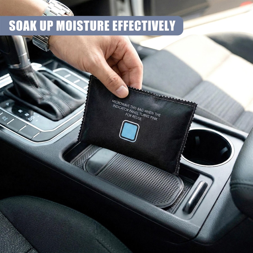 image 1 of GEEZY Reusable Car Dehumidifier Bags Set of 2 350g Activated Carbon Moisture Absorbers