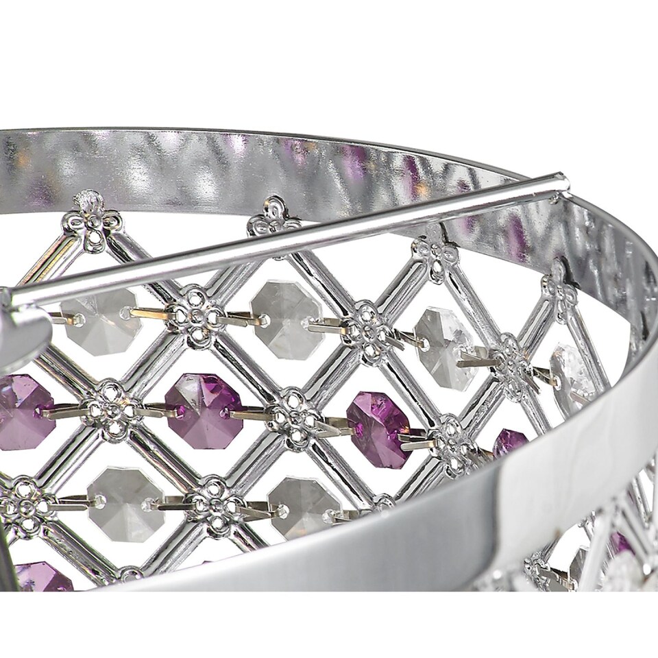image 1 of Sparkly Ceiling Pendant Shade with Clear and Purple Beads | Purple | Purple | 1